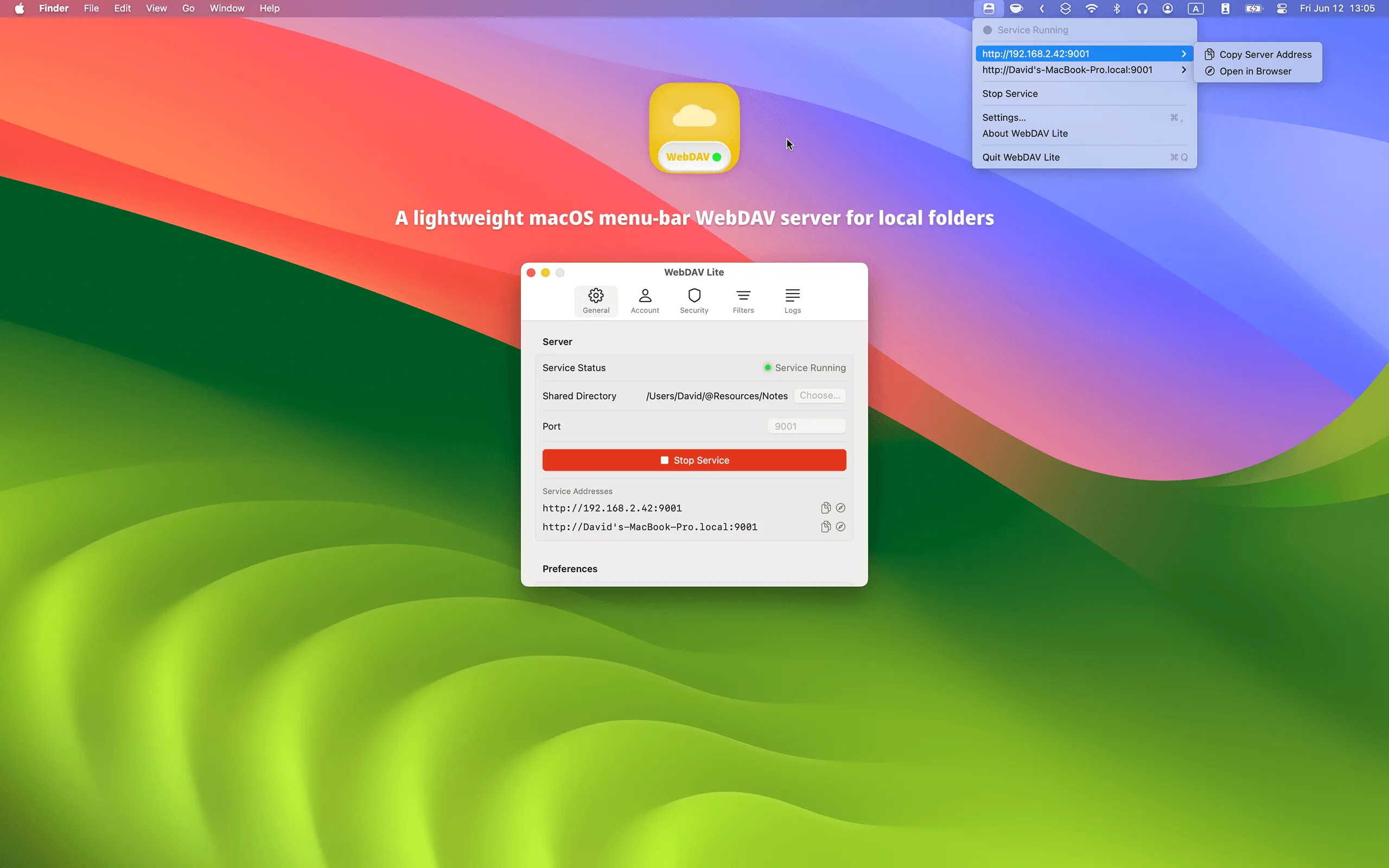 WebDAV Lite app screenshot
